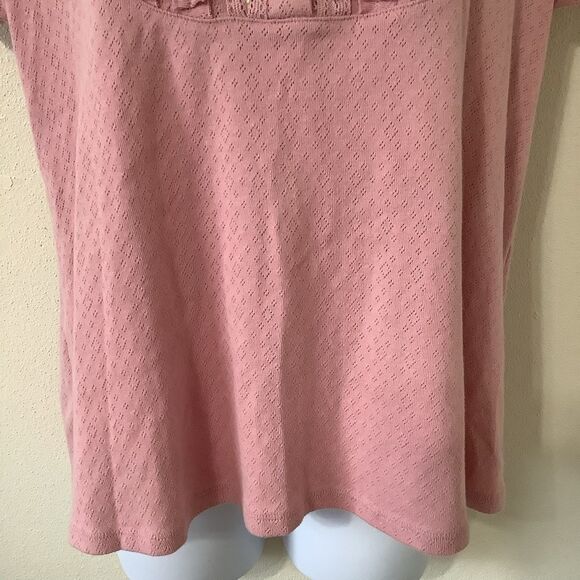 Announcements Coquette Cottagecore Feminine Pink Sequin Milkmaid Blouse Large - Picture 4 of 12